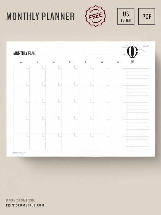 Monthly Planner (Hot Air Balloon)