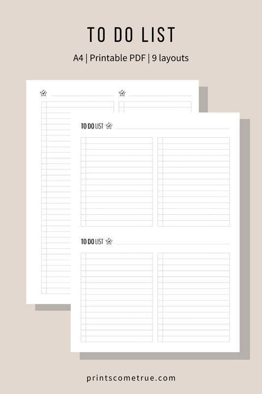To Do List - Printable Planner A4 Prev
