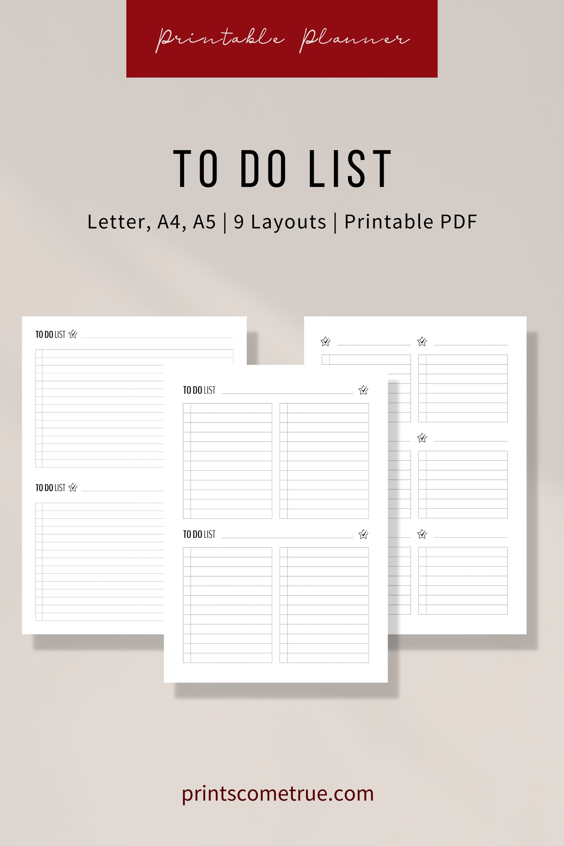 To Do List Printable Planner - PDF