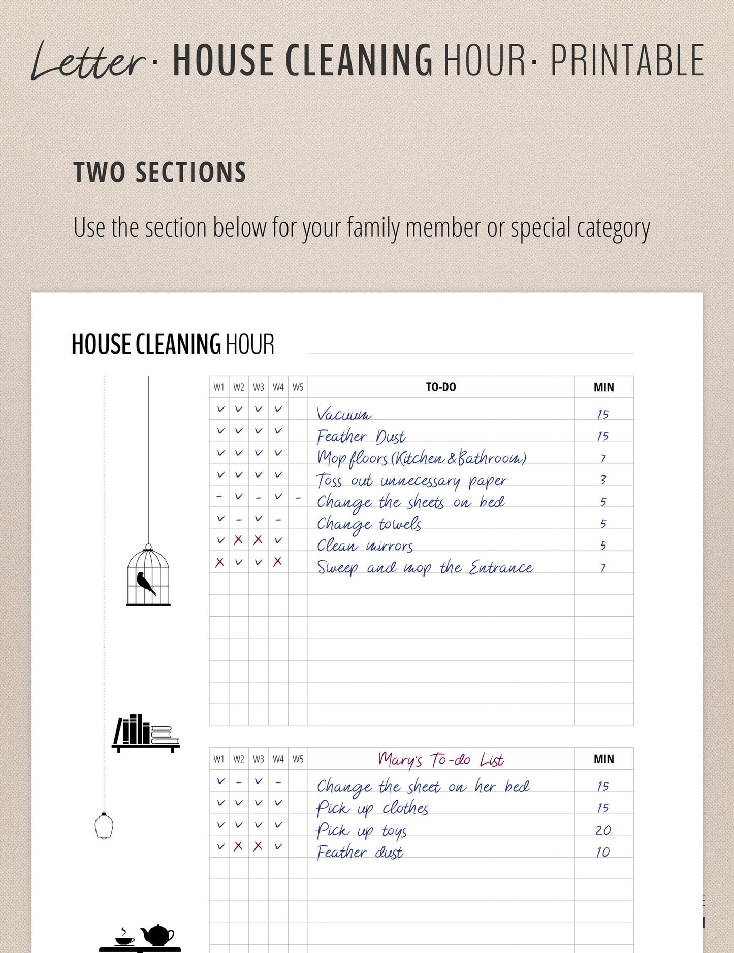 House Cleaning Planner