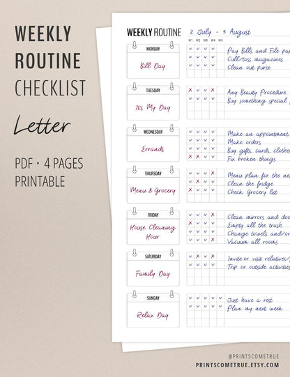 Weekly Routine Checklist