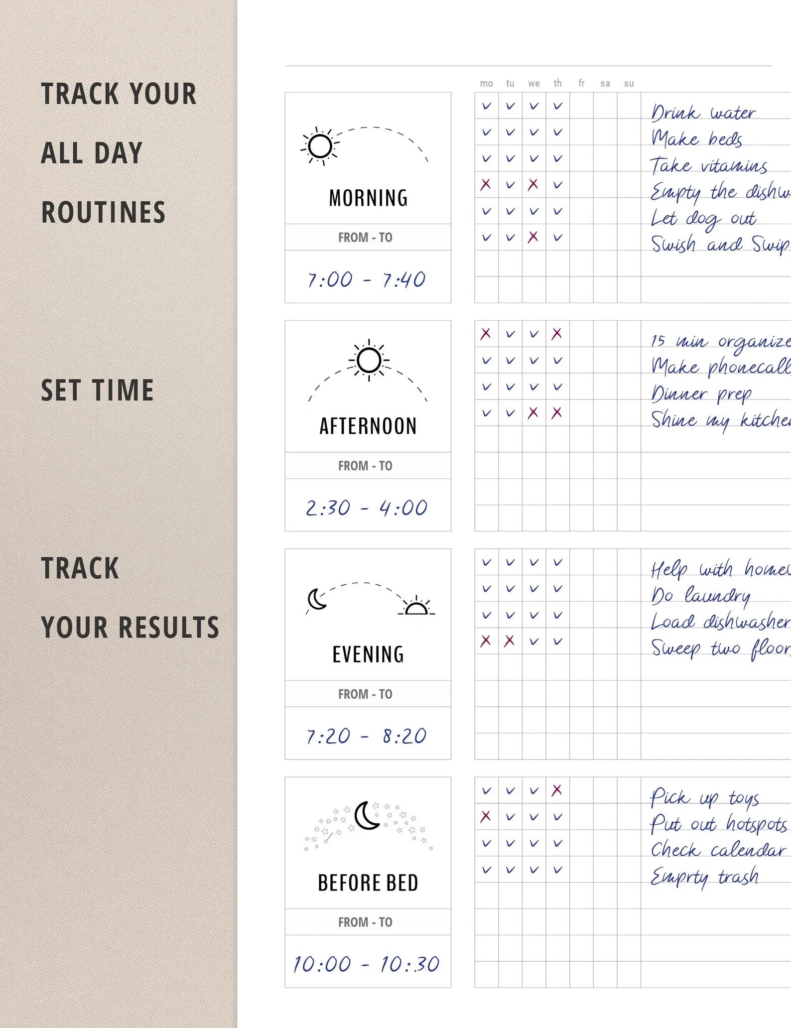 Daily routine checklist