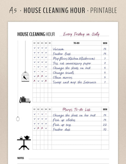 House Cleaning Planner | A5