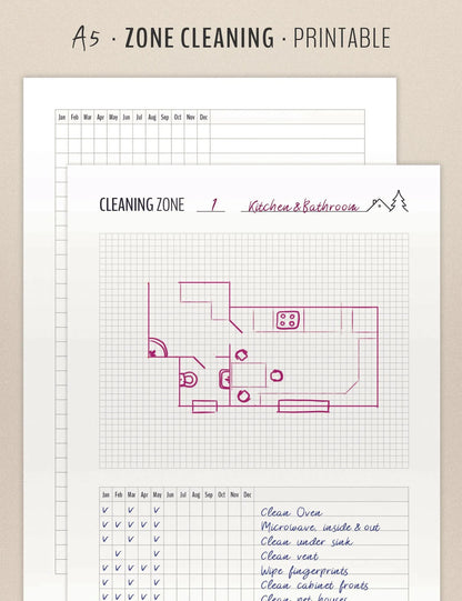 House Cleaning Planner | A5