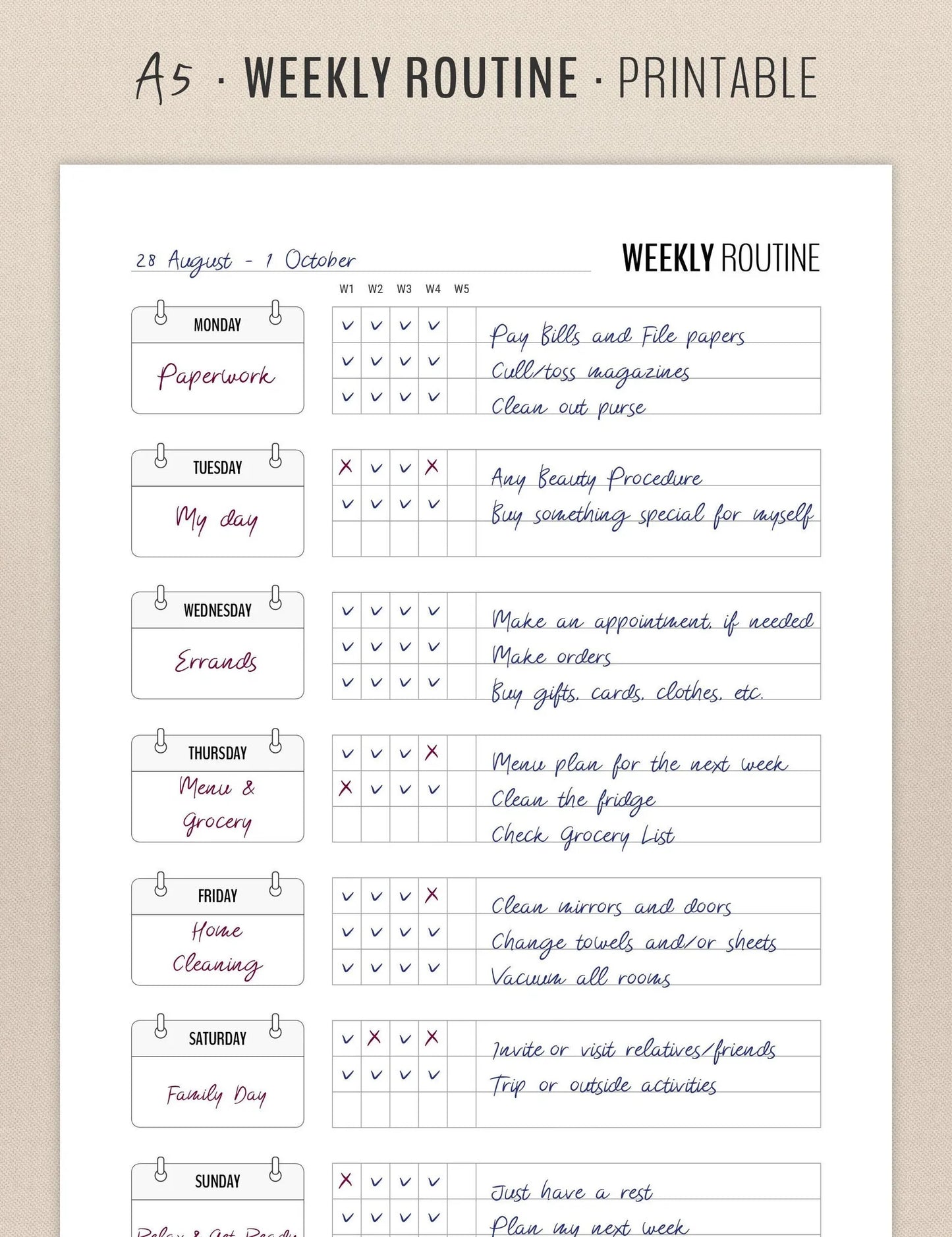 House Cleaning Planner | A5