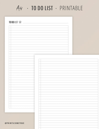To Do List - Printable Planner A4