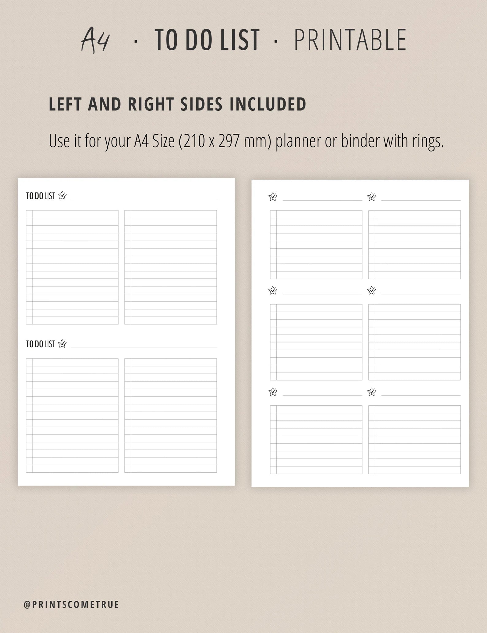 To Do List - Printable Planner A4 - 4