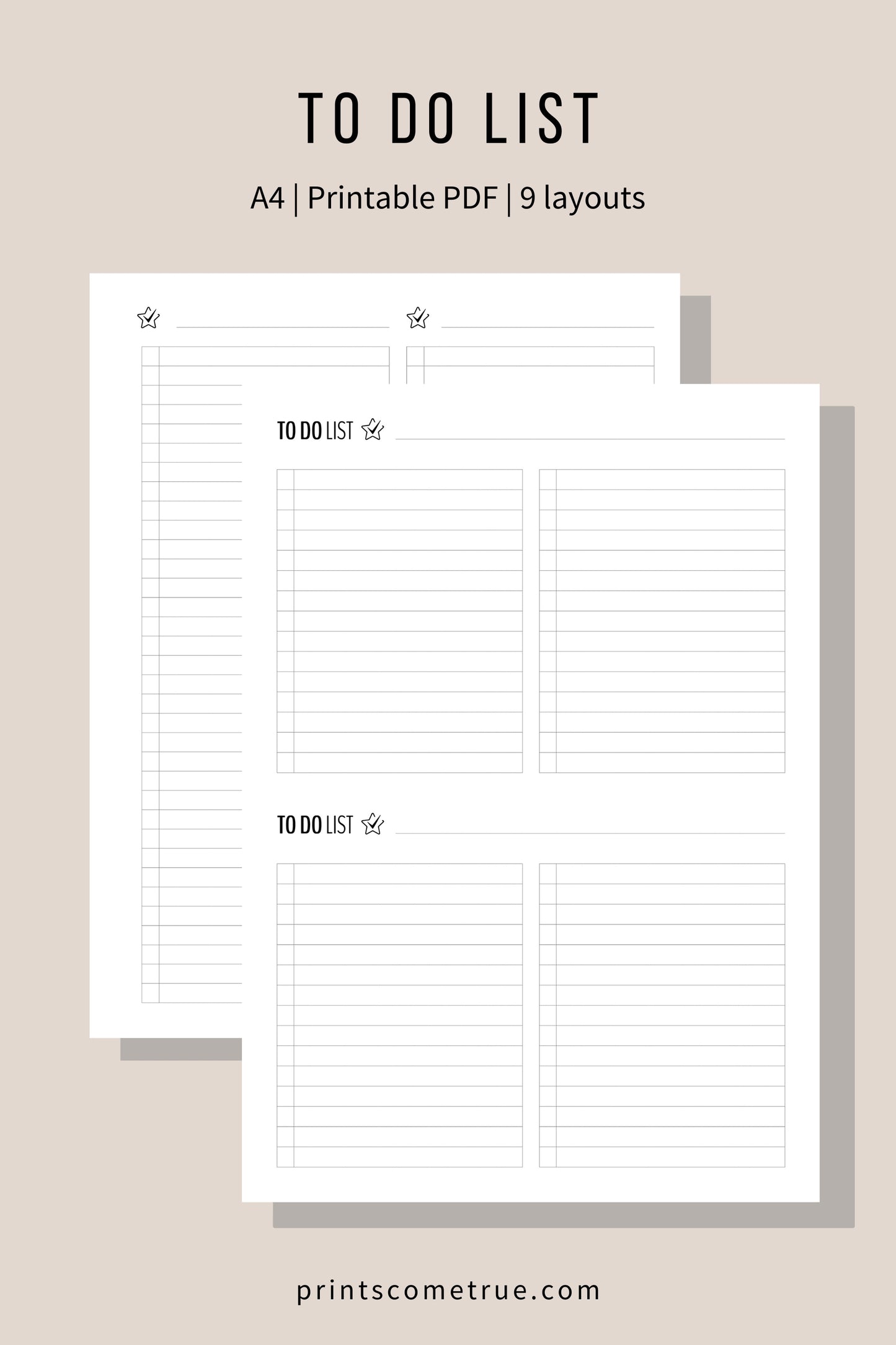 To Do List - Printable Planner A4 Prev