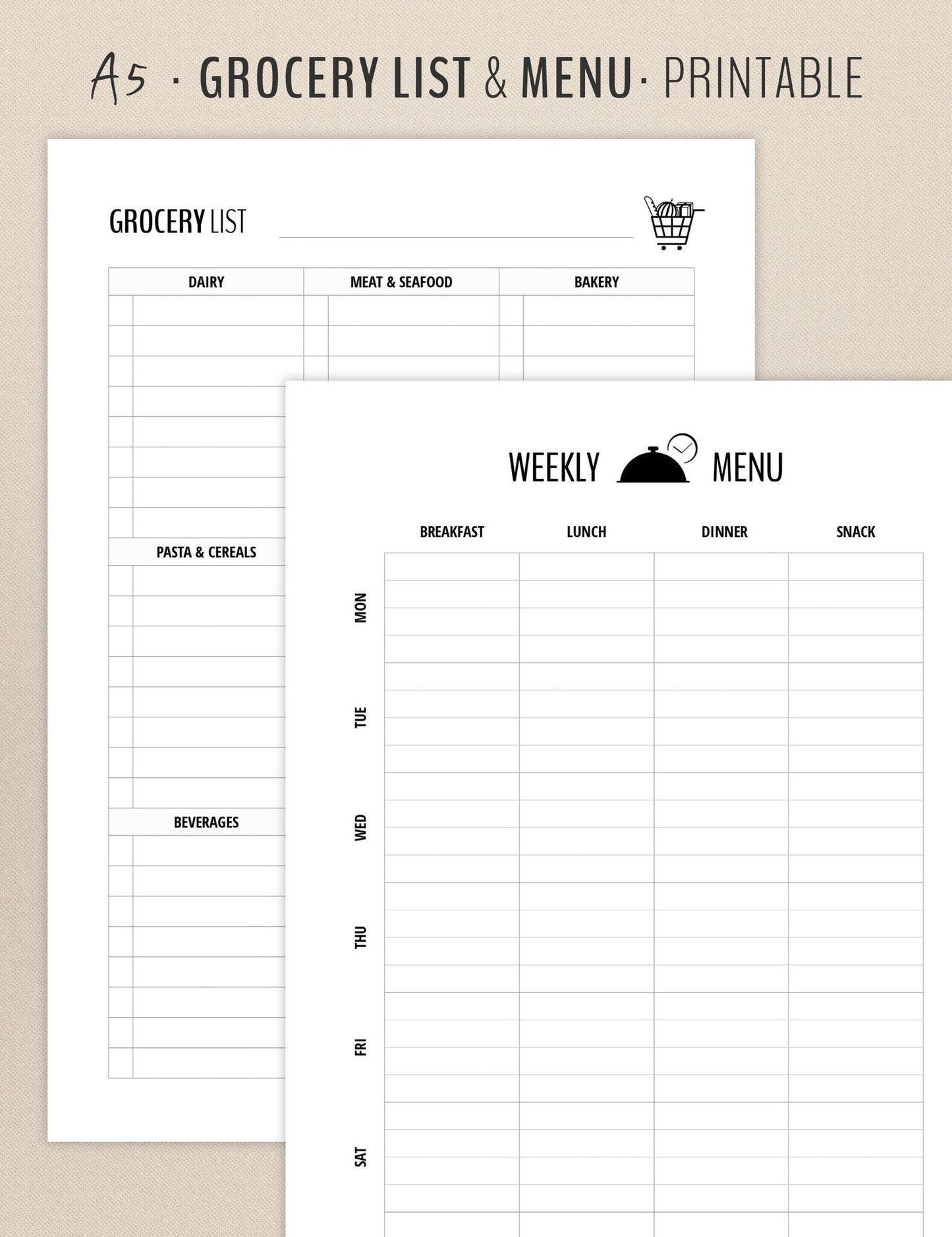 Weekly Menu & Grocery List