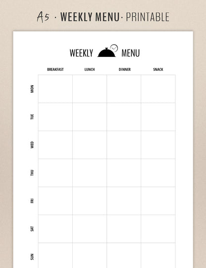 Weekly Menu & Grocery List